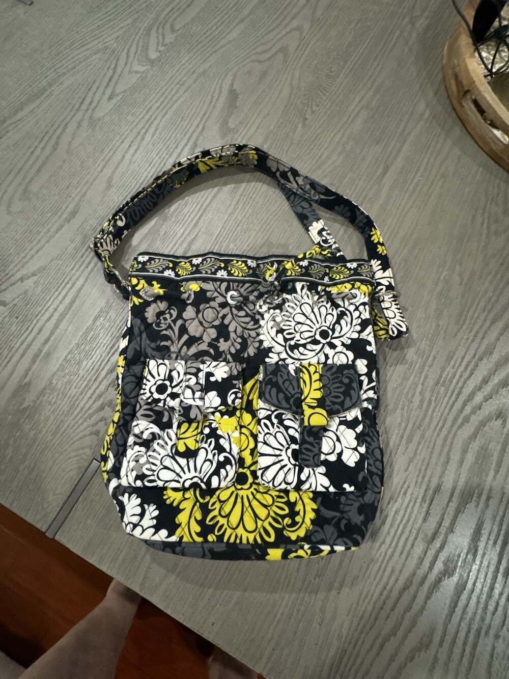 Vera Bradley Baroque Pattern Quilted Bucket Shoulder Bag